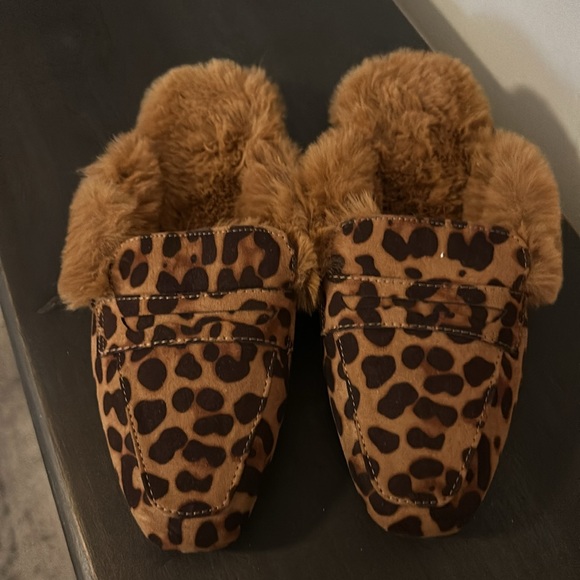 NEW cheetah furry mule slide on loafers - Picture 5 of 5